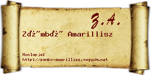 Zámbó Amarillisz névjegykártya