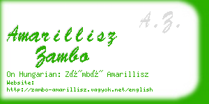 amarillisz zambo business card